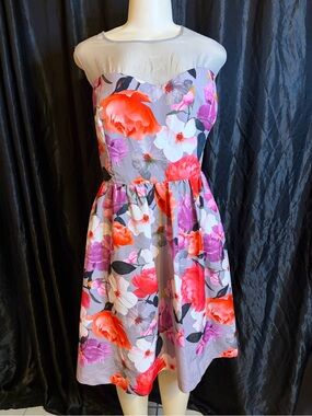 City Chic Silver Satin Lined Dress